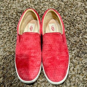 UGG Pink Slip-On Perforated Leather Sneakers Women’s